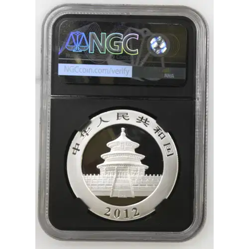 2012 - 1oz Panda Silver Coin - China 10Yn - NGC GEM UNC. (S14-B15)